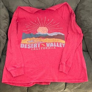 Wild Fable Red Graphic Long Sleeve Top